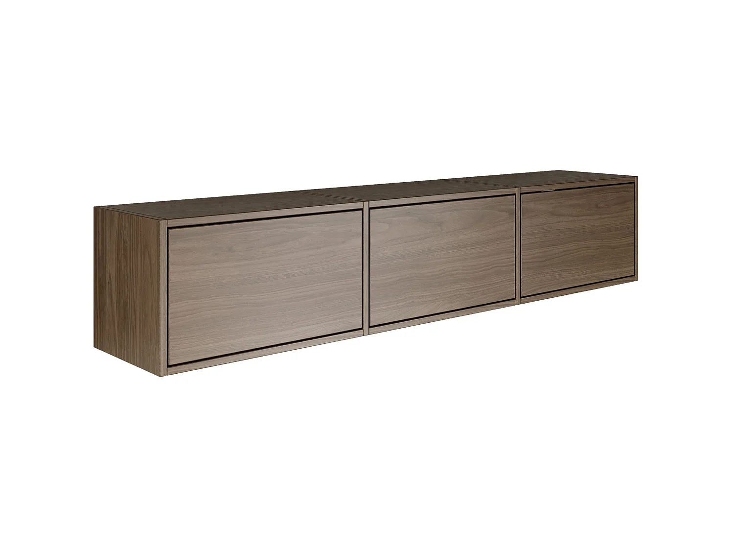 TV-Lowboard mit 3 Klappen – Holzoptik Walnuss – 150 cm – FRAMME