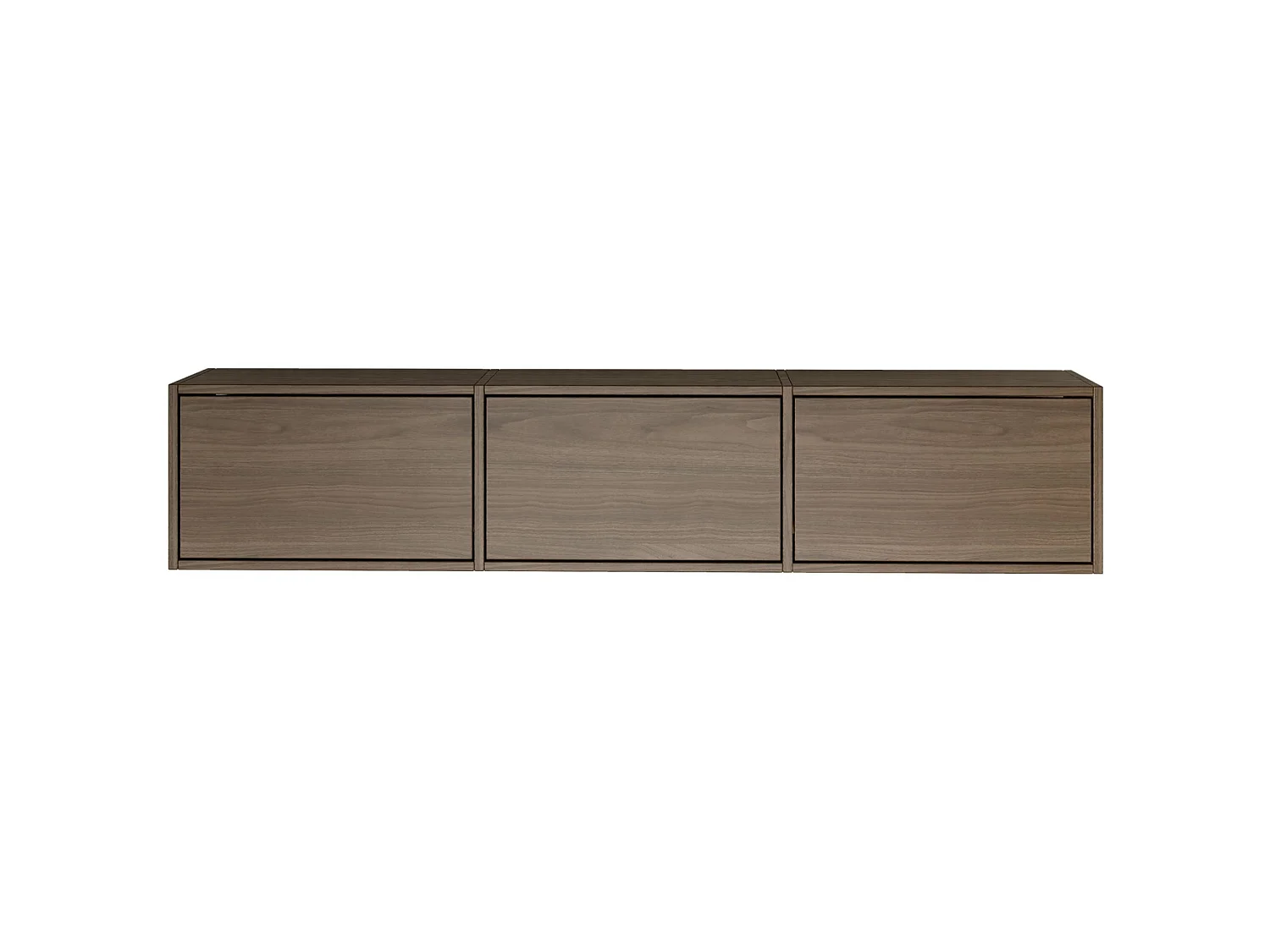TV-Lowboard mit 3 Klappen – Holzoptik Walnuss – 150 cm – FRAMME