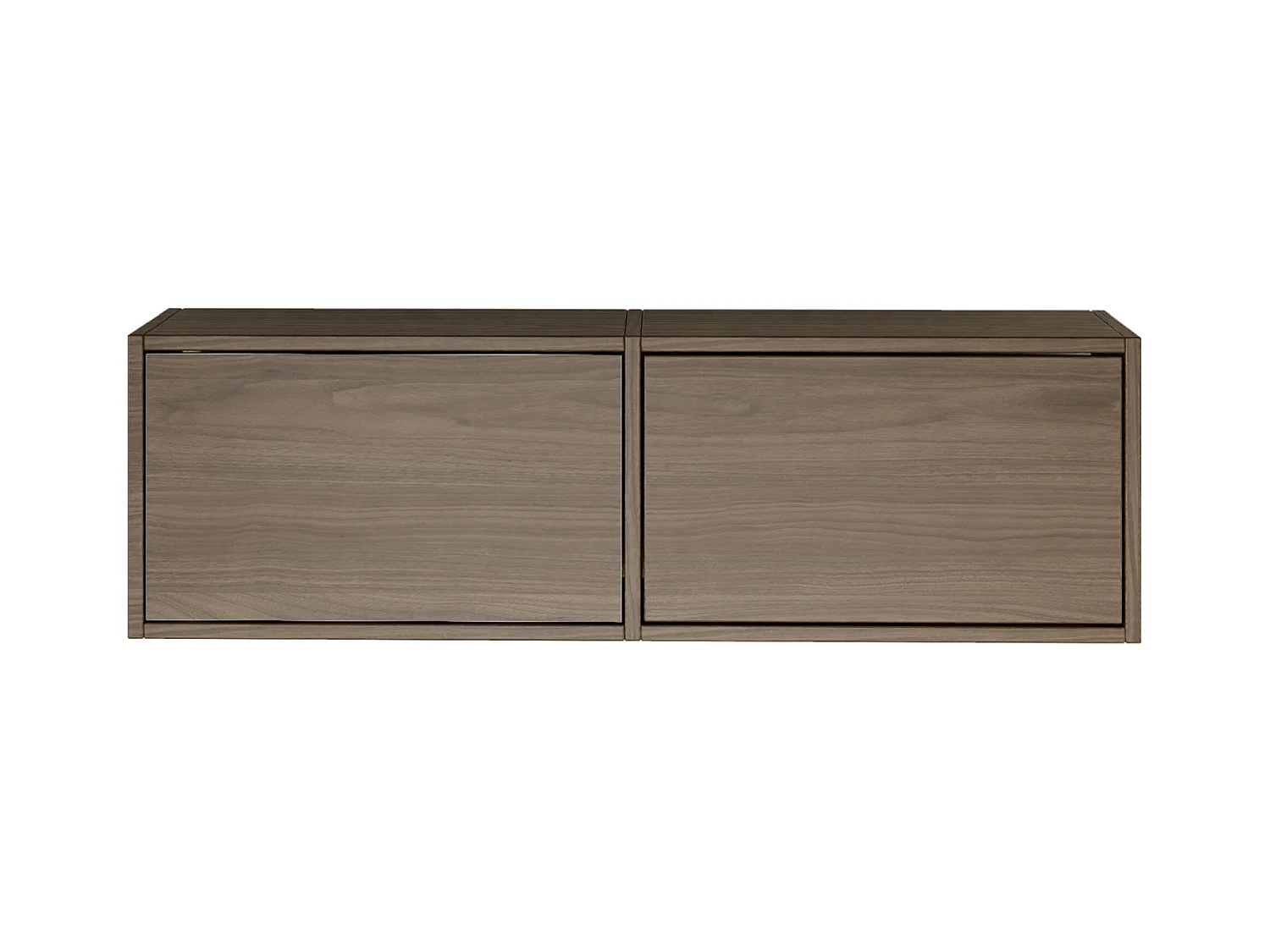 Meuble TV avec 2 abattants – aspect noyer – 100 cm – FRAMME