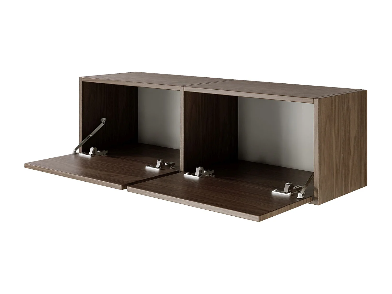 Meuble TV avec 2 abattants – aspect noyer – 100 cm – FRAMME