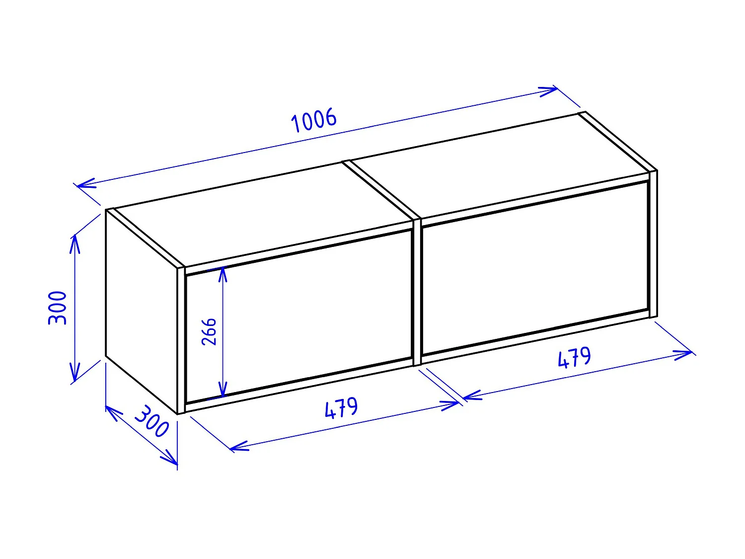 Meuble TV avec 2 abattants – aspect noyer – 100 cm – FRAMME