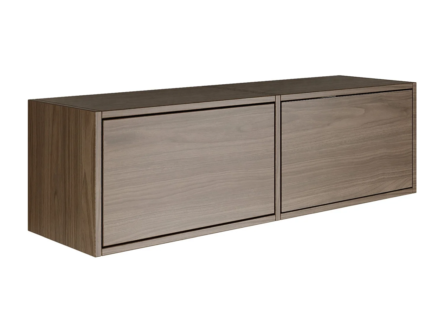 Meuble TV avec 2 abattants – aspect noyer – 100 cm – FRAMME