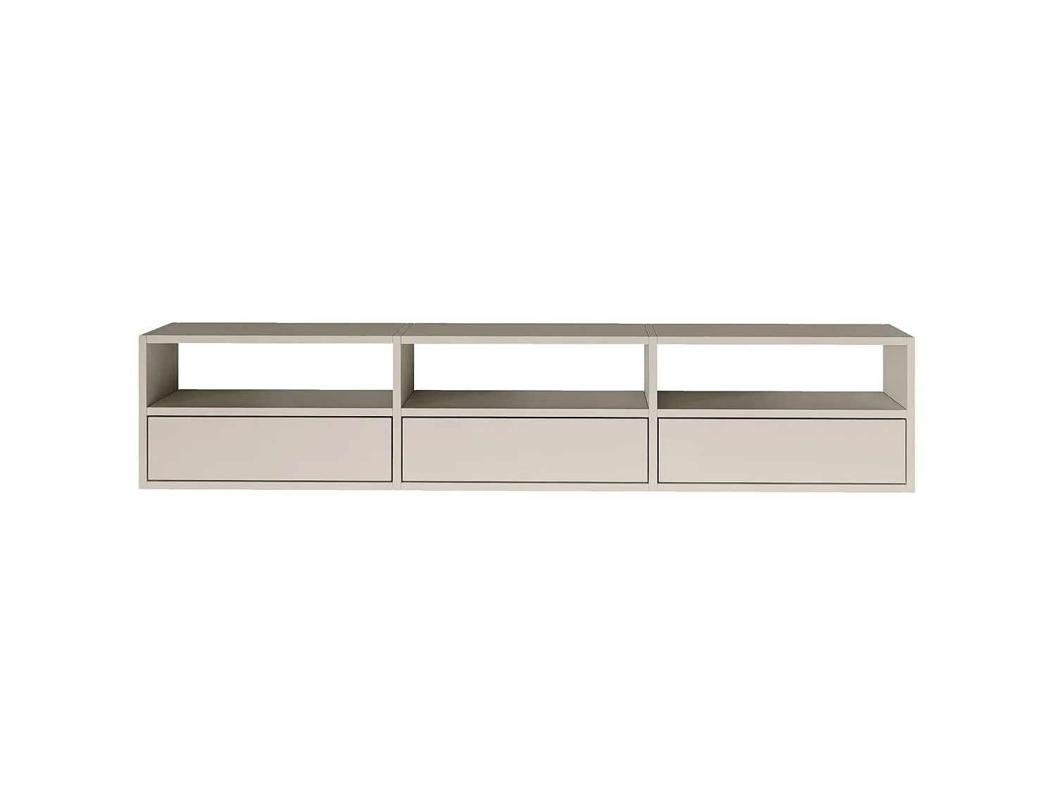 TV-Lowboard mit 3 Klappen und Ablagen – Kaschmirgrau – 150 cm – FRAMME