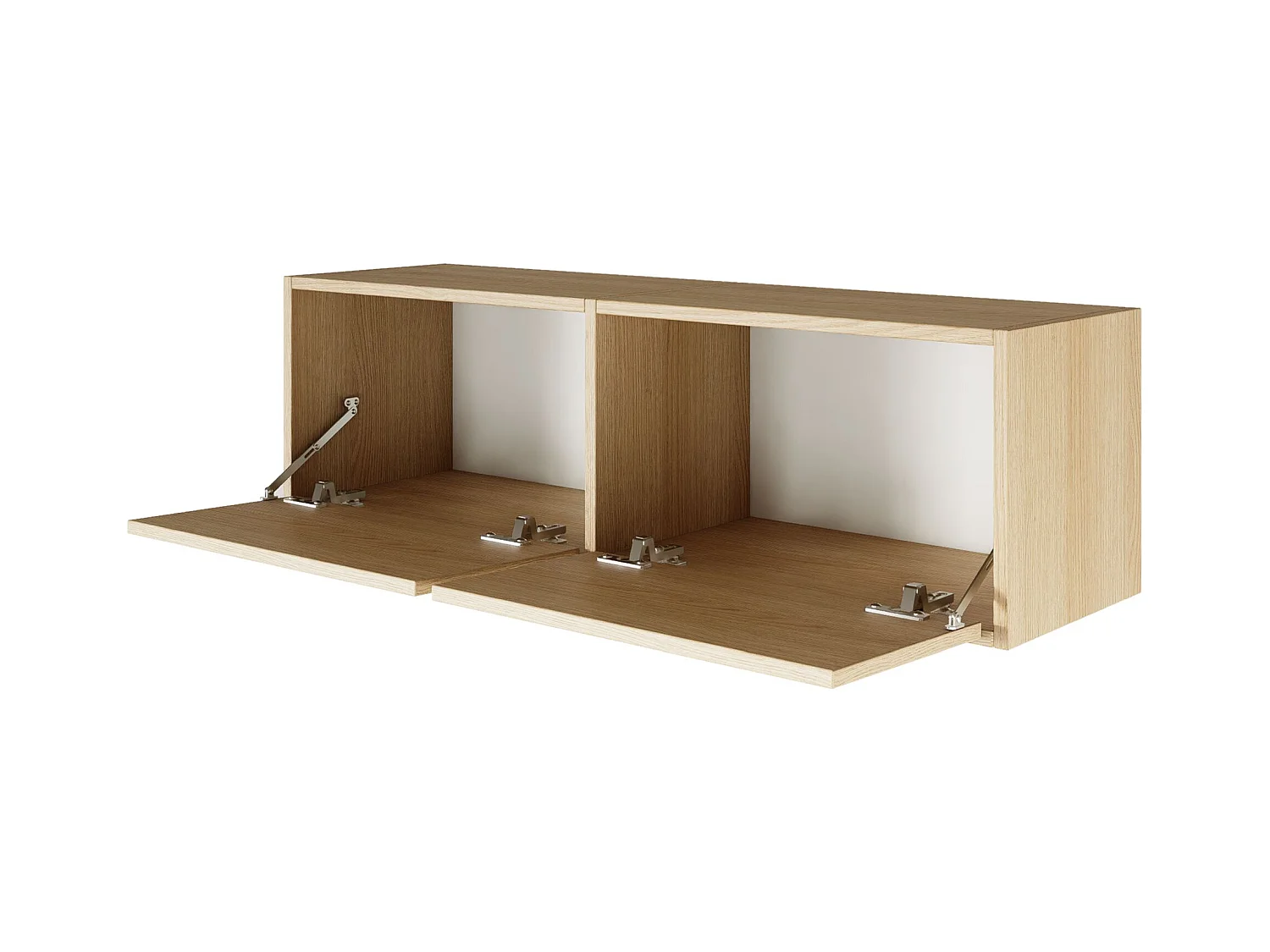 Meuble TV avec 2 abattants – aspect chêne – 100 cm – FRAMME