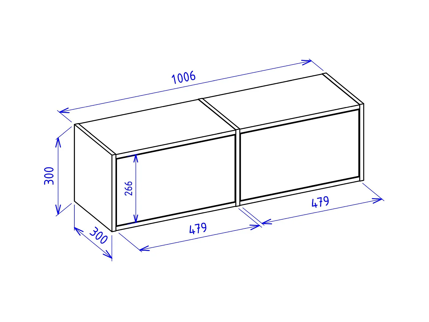 Meuble TV avec 2 abattants – aspect chêne – 100 cm – FRAMME