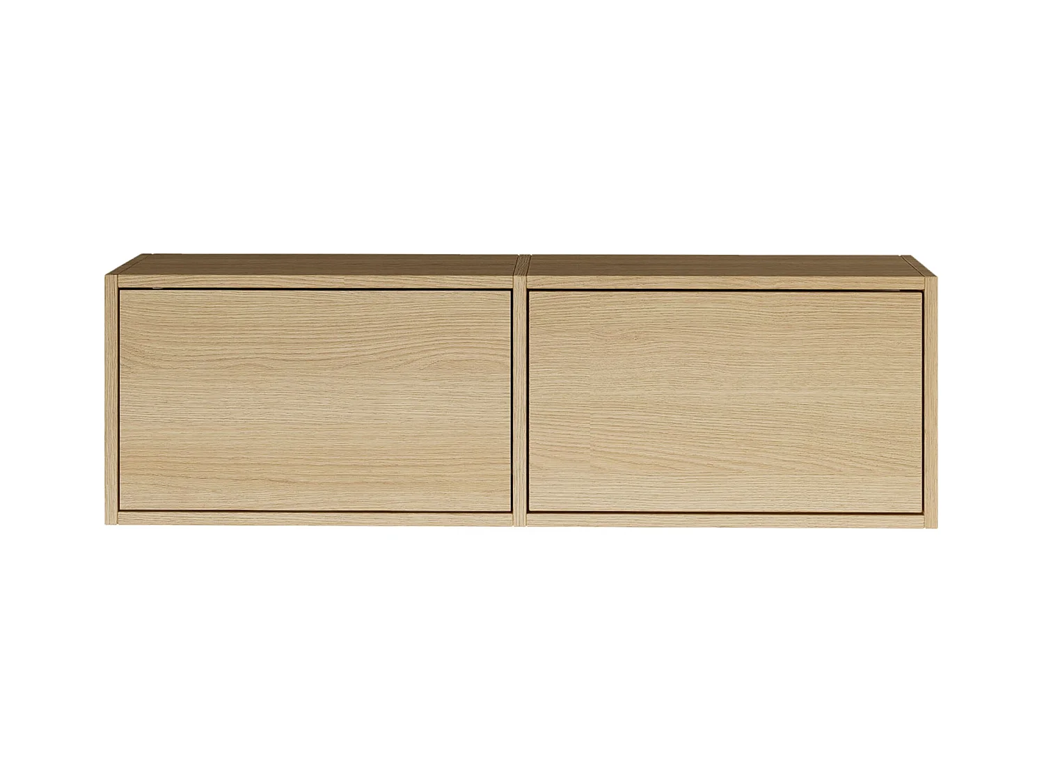 Meuble TV avec 2 abattants – aspect chêne – 100 cm – FRAMME