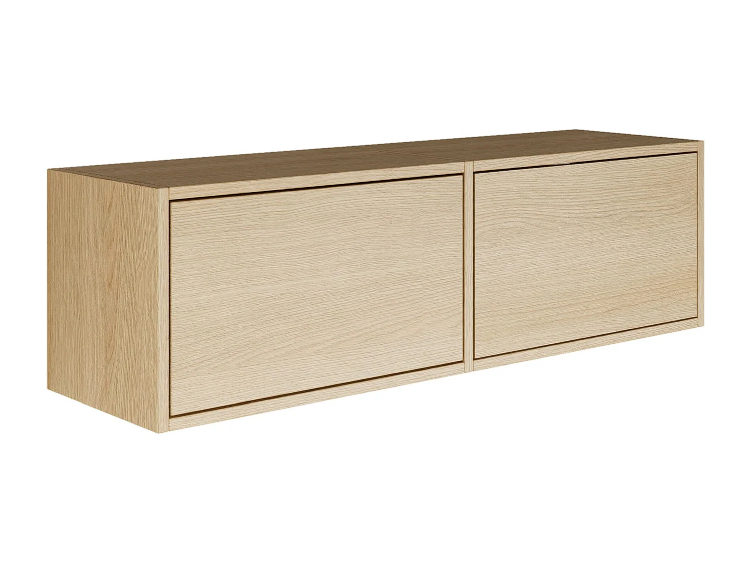 Meuble TV avec 2 abattants – aspect chêne – 100 cm – FRAMME