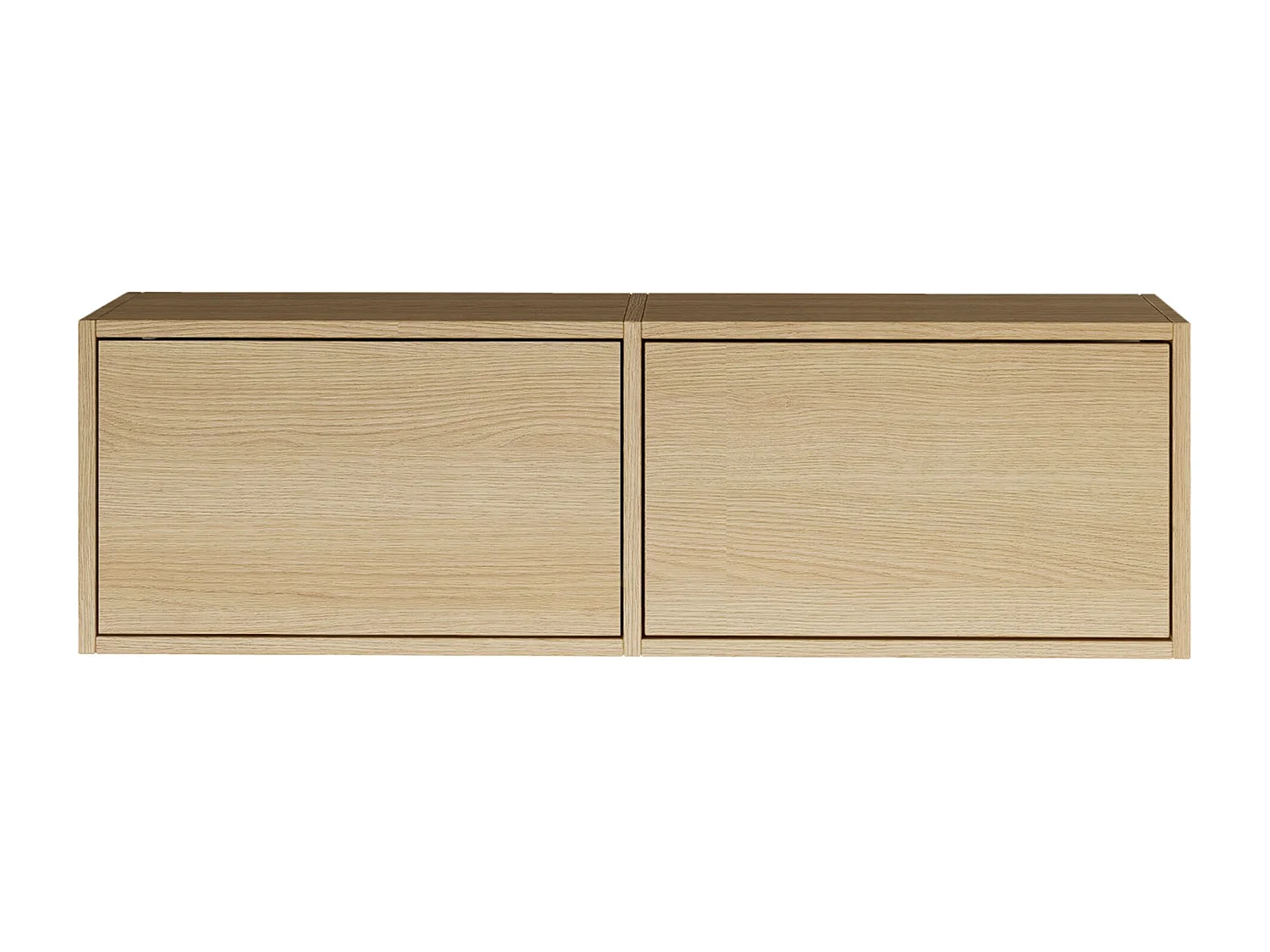 Meuble TV avec 2 abattants – aspect chêne – 100 cm – FRAMME