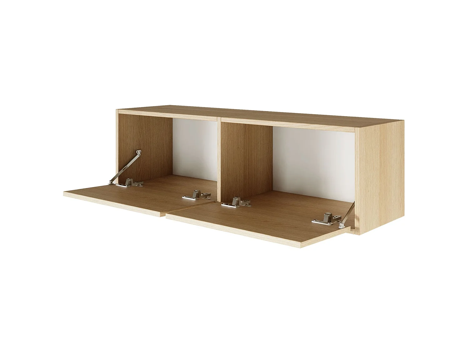 Meuble TV avec 2 abattants – aspect chêne – 100 cm – FRAMME