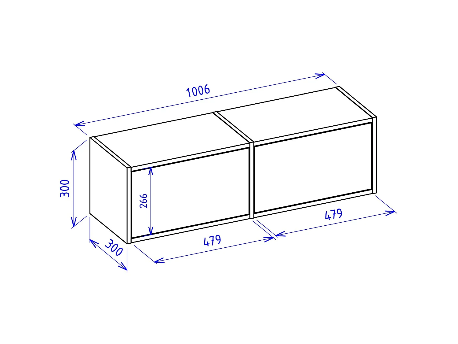 Meuble TV avec 2 abattants – aspect chêne – 100 cm – FRAMME