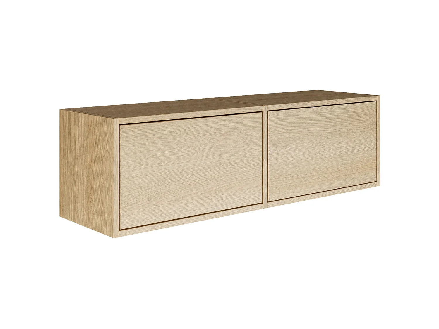 Meuble TV avec 2 abattants – aspect chêne – 100 cm – FRAMME