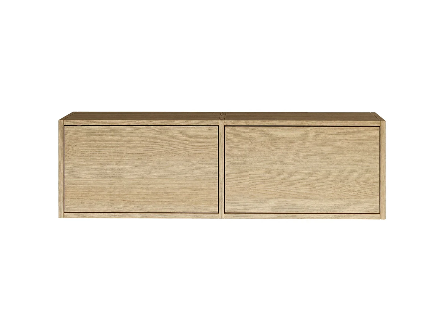 Meuble TV avec 2 abattants – aspect chêne – 100 cm – FRAMME