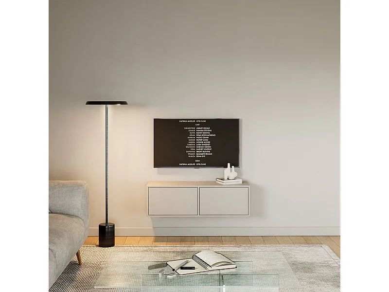 Meuble TV avec 2 abattants – gris cachemire – 100 cm – FRAMME