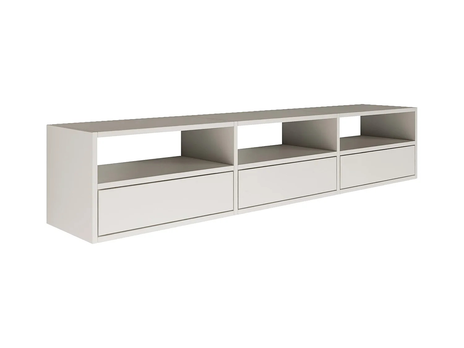 TV-Lowboard mit 3 Klappen und Ablagen – Weiß – 150 cm – FRAMME