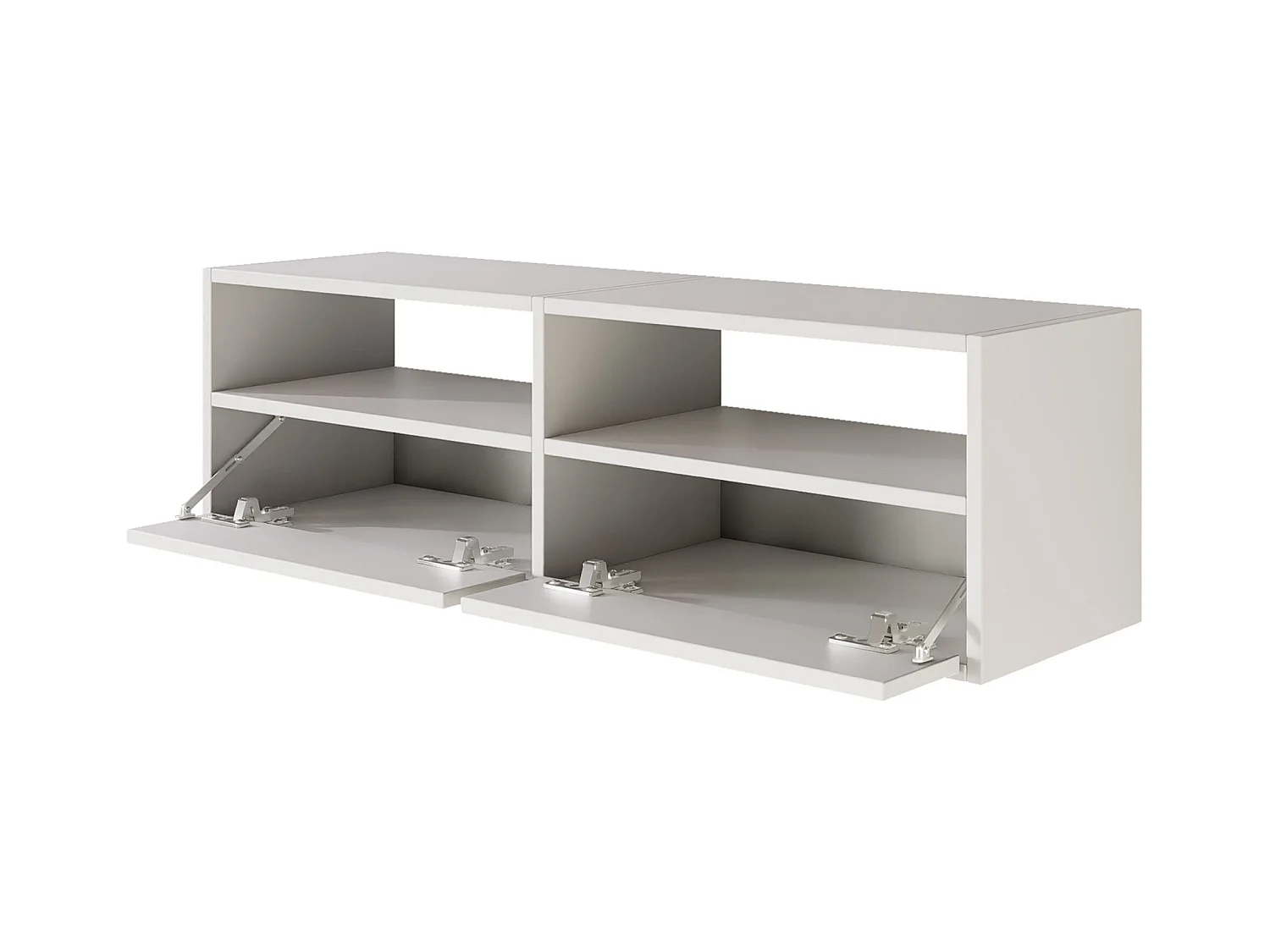 Mobile TV con 2 ante e ripiani – bianco – 100 cm – FRAMME