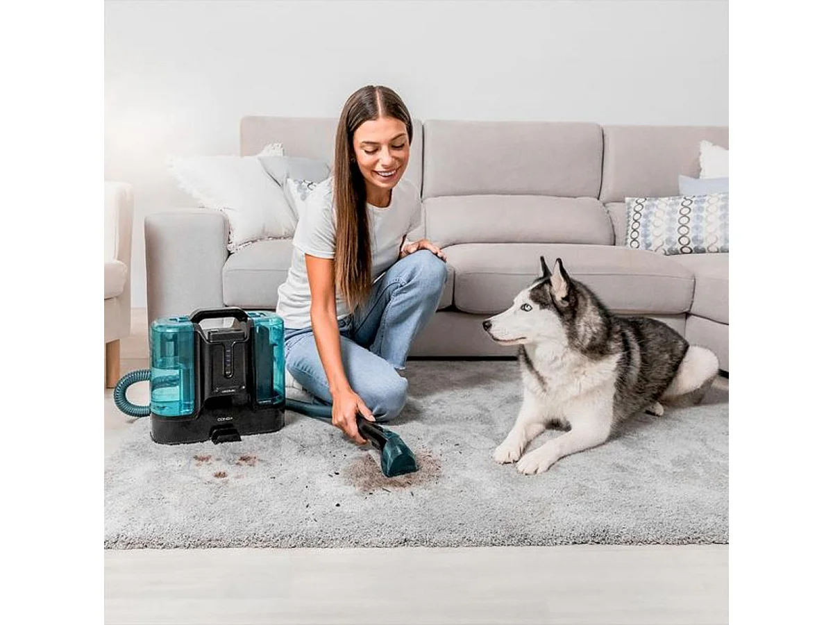 Aspirador de tapicerías Cecotec Conga Carpet&Spot Clean Liberty XL 150W 2 depósitos negro/azul