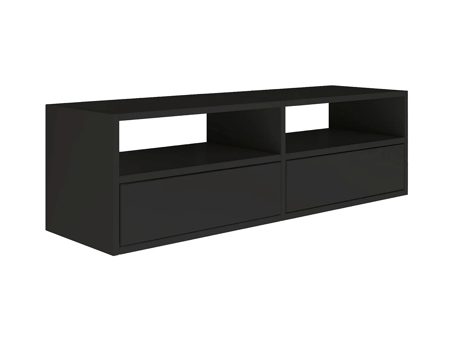 Mobile TV con 2 ante e ripiani – nero – 100 cm – FRAMME