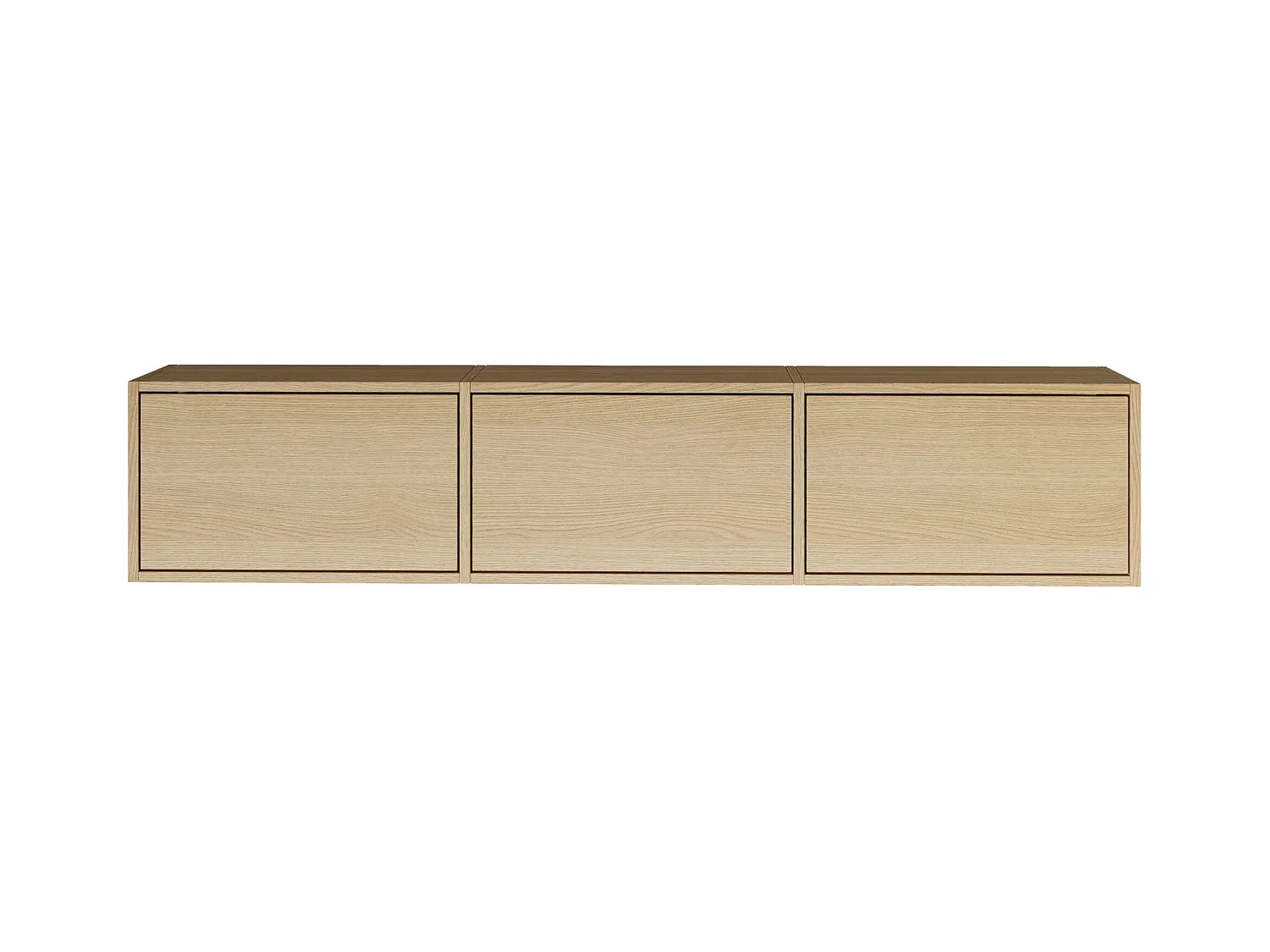 Meuble TV avec 3 abattants – aspect chêne – 150 cm – FRAMME
