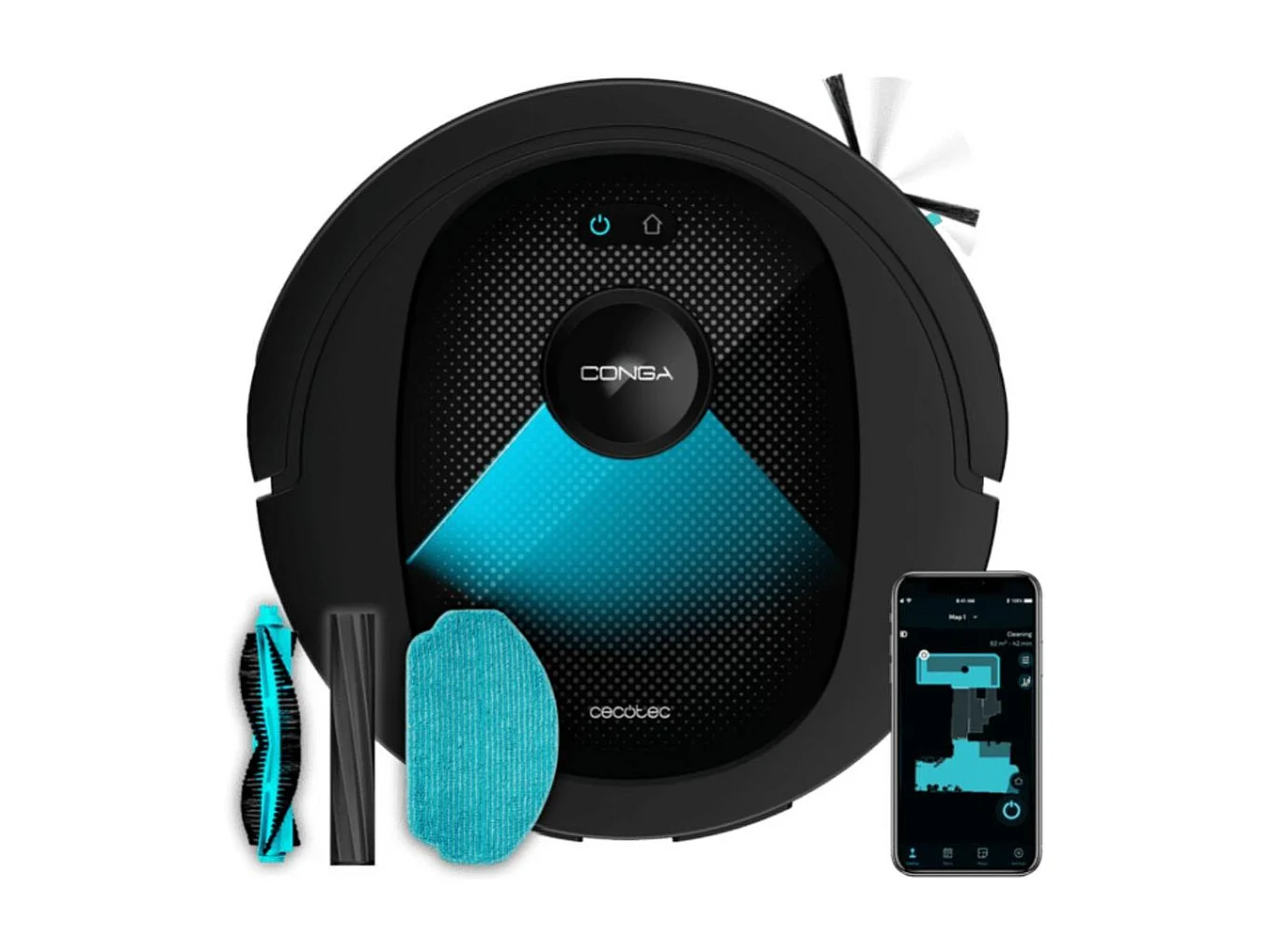 Robot aspirador Cecotec Conga 8490 Ultimate Ultra Power 7000Pa + base de carga negro