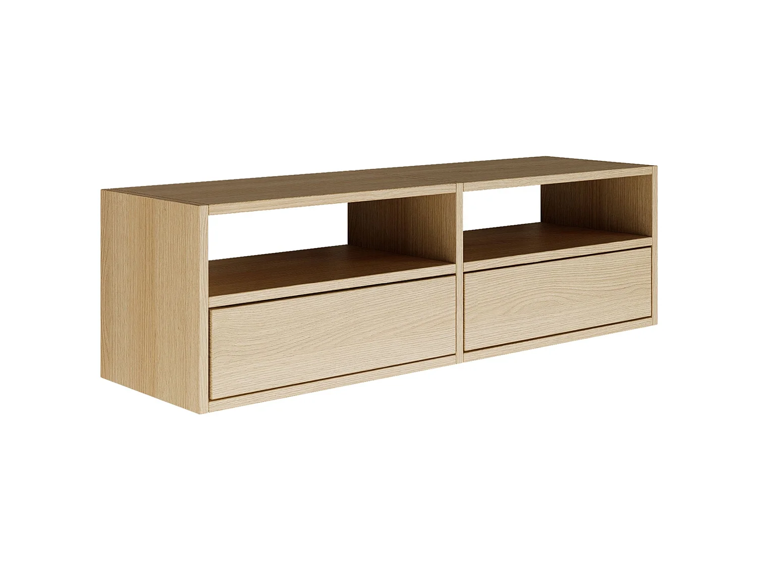 Mobile TV con 2 ante e ripiani – effetto rovere – 100 cm – FRAMME