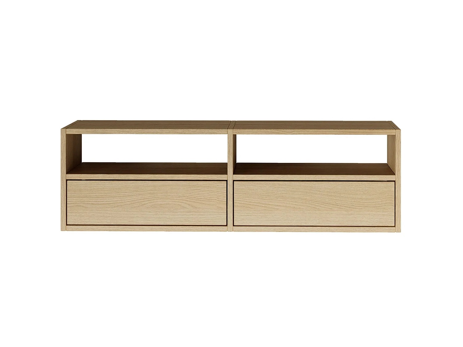Mobile TV con 2 ante e ripiani – effetto rovere – 100 cm – FRAMME