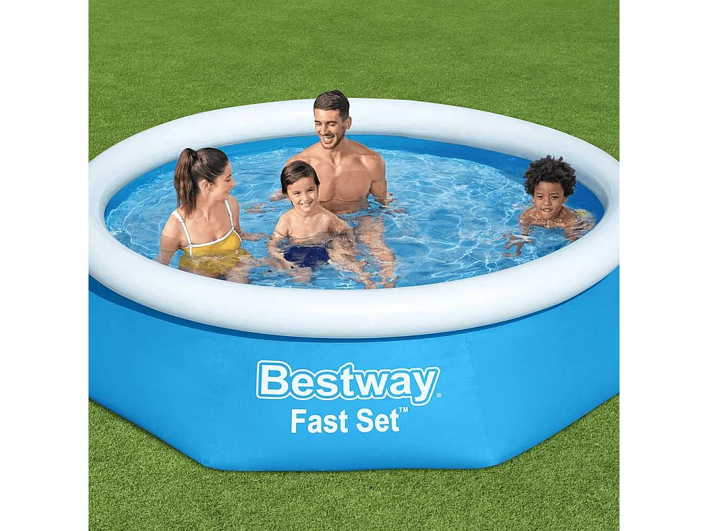 Piscina Gonfiabile Bestway Fast Set 2100L 3 Strati Blu Ø244x66 cm