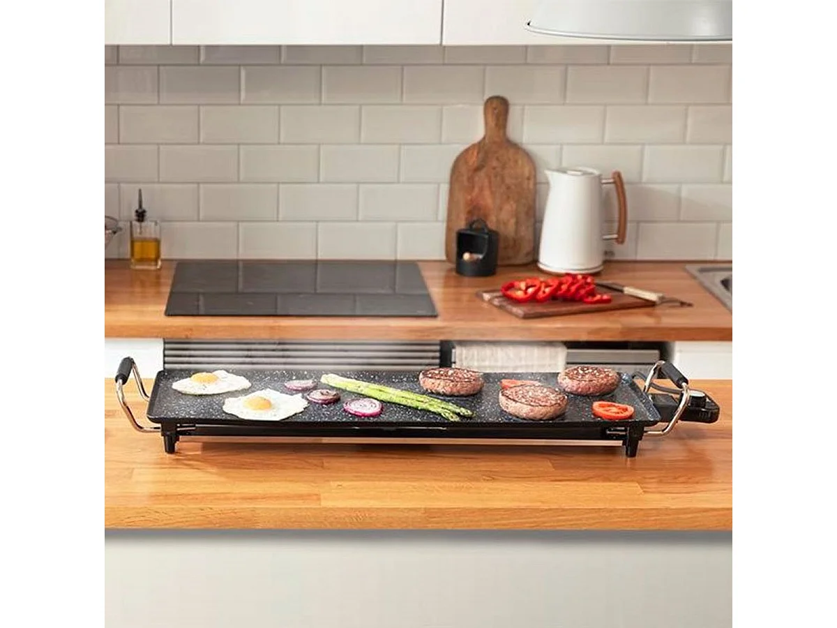 Plancha de asar eléctrica Cecotec Tasty&Grill 3000 RockWater XL 2400W negro