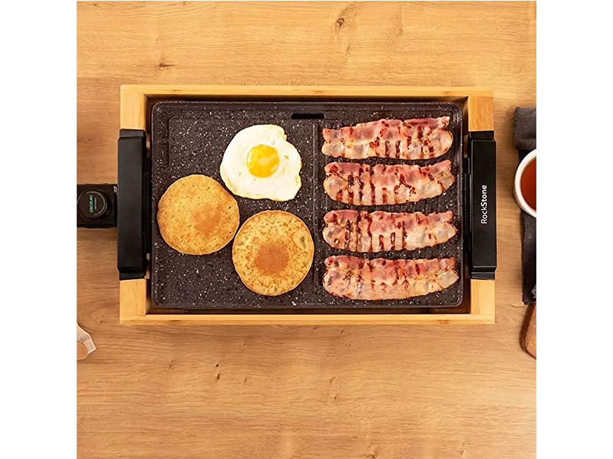 Plancha eléctrica Cecotec Tasty&Grill 2000 Bamboo MixStone 2000W madera/gris
