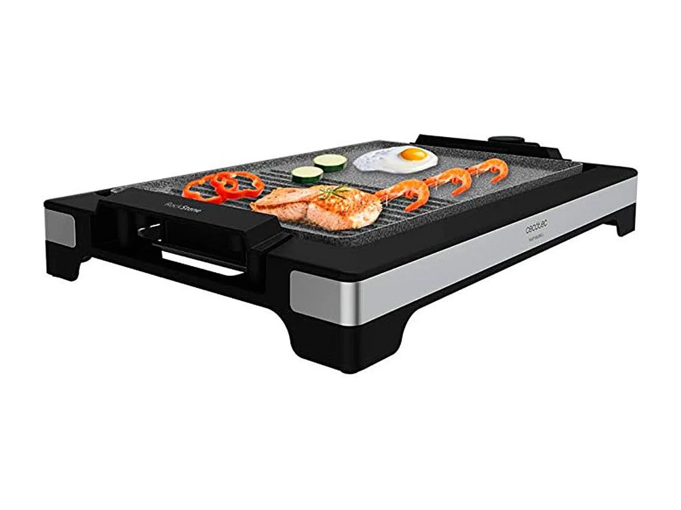 Plancha eléctrica Cecotec Tasty&Grill 2000 Inox MixStone 2000W negro/inox