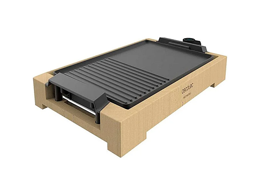 Plancha eléctrica Cecotec Tasty&Grill 2000 Bamboo Black 2000W madera/negro