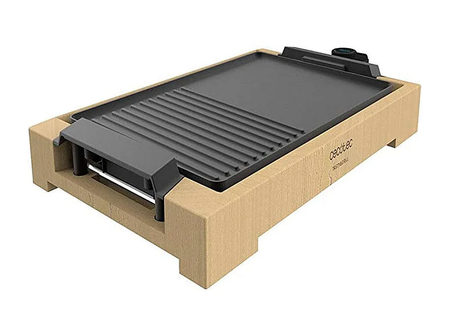 Plancha eléctrica Cecotec Tasty&Grill 2000 Bamboo Black 2000W madera/negro