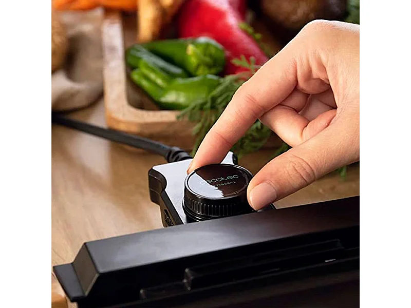 Plancha eléctrica Cecotec Tasty&Grill 2000 Bamboo Black 2000W madera/negro