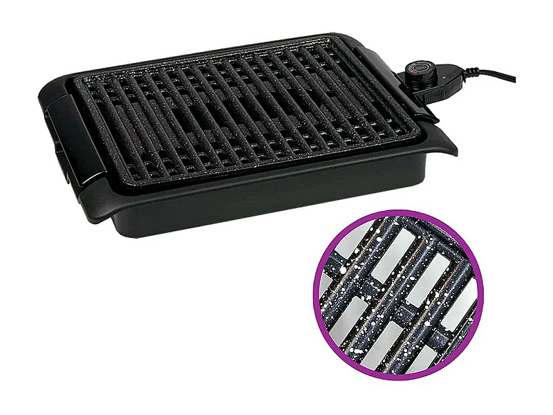 Grill eléctrico BN3673 parrilla antiadherente 1250W negro