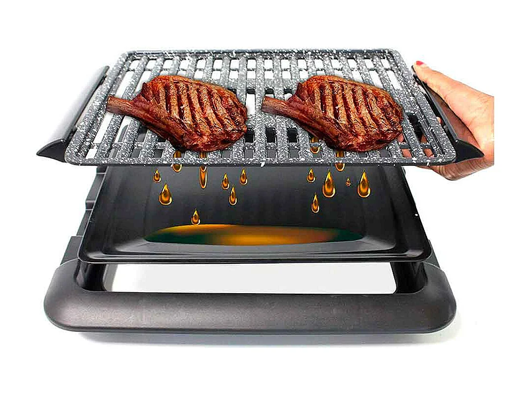 Grill eléctrico BN3673 parrilla antiadherente 1250W negro