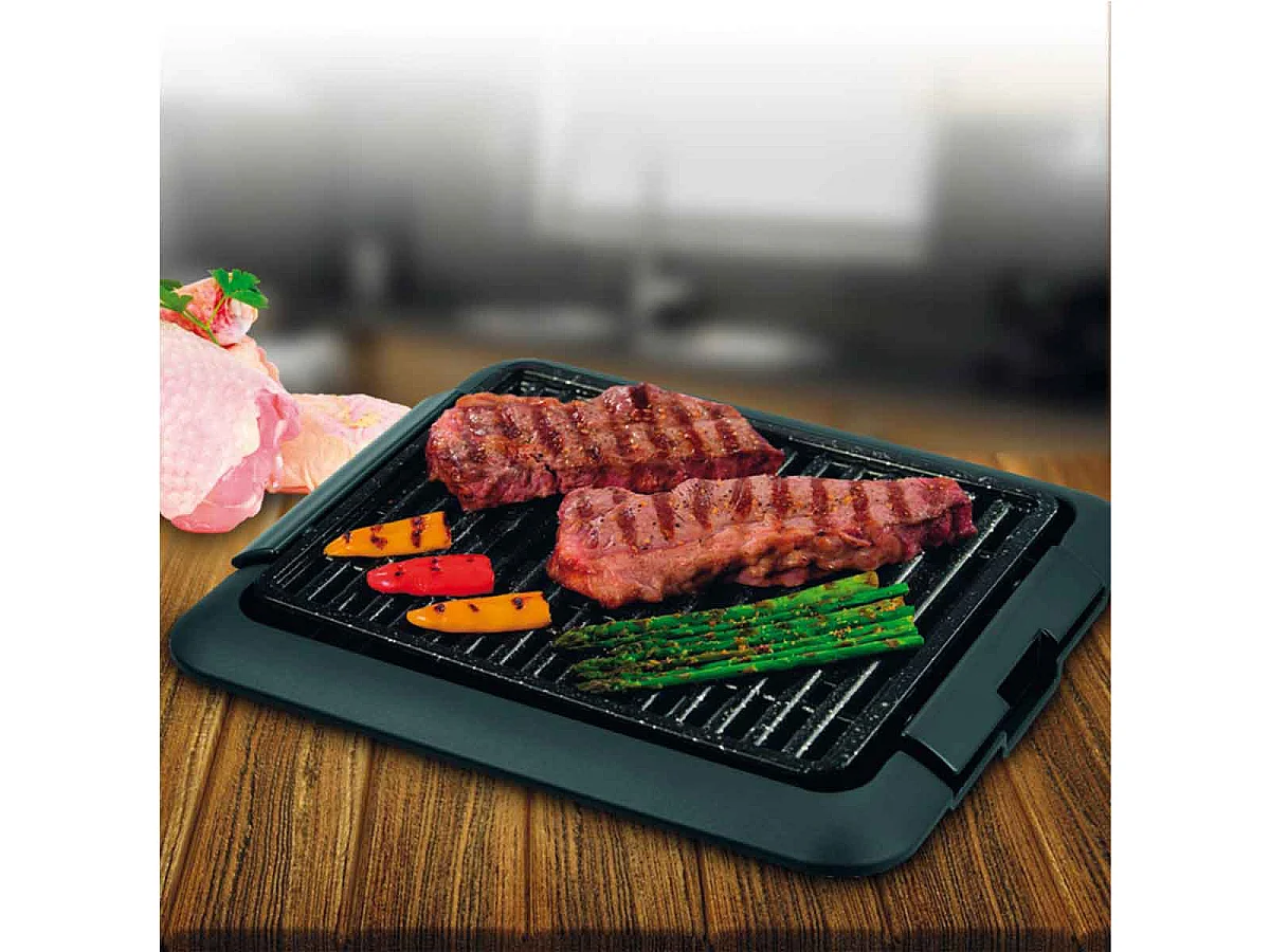 Grill eléctrico BN3673 parrilla antiadherente 1250W negro