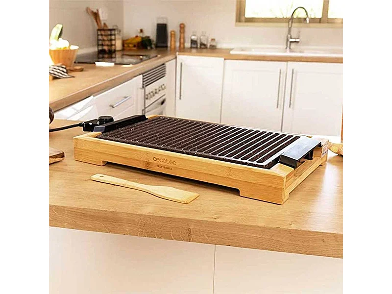 Plancha eléctrica Cecotec Tasty&Grill 2000 Bamboo LineStone 2000W madera/gris