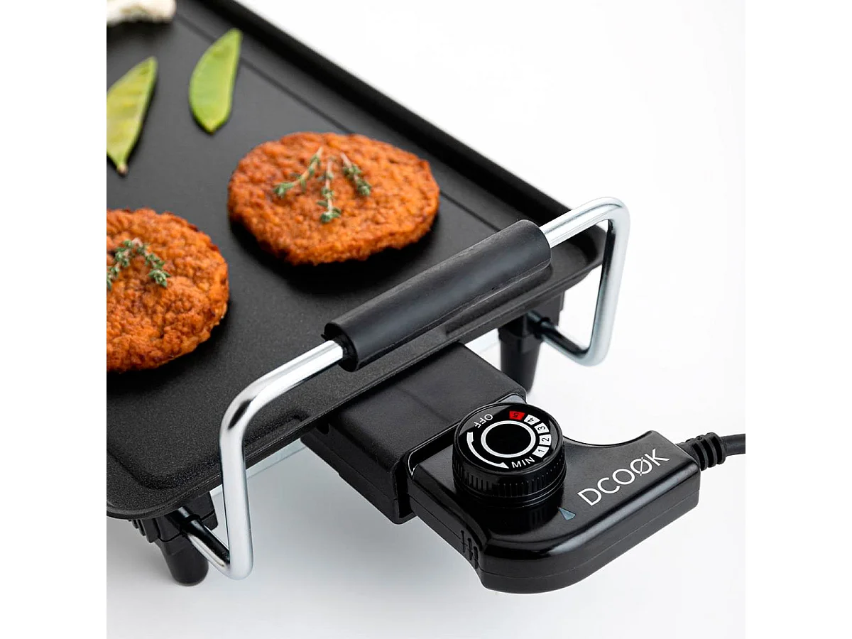 Plancha de asar Dcook 2000W antiadherente negro 14x52x24,5 cm