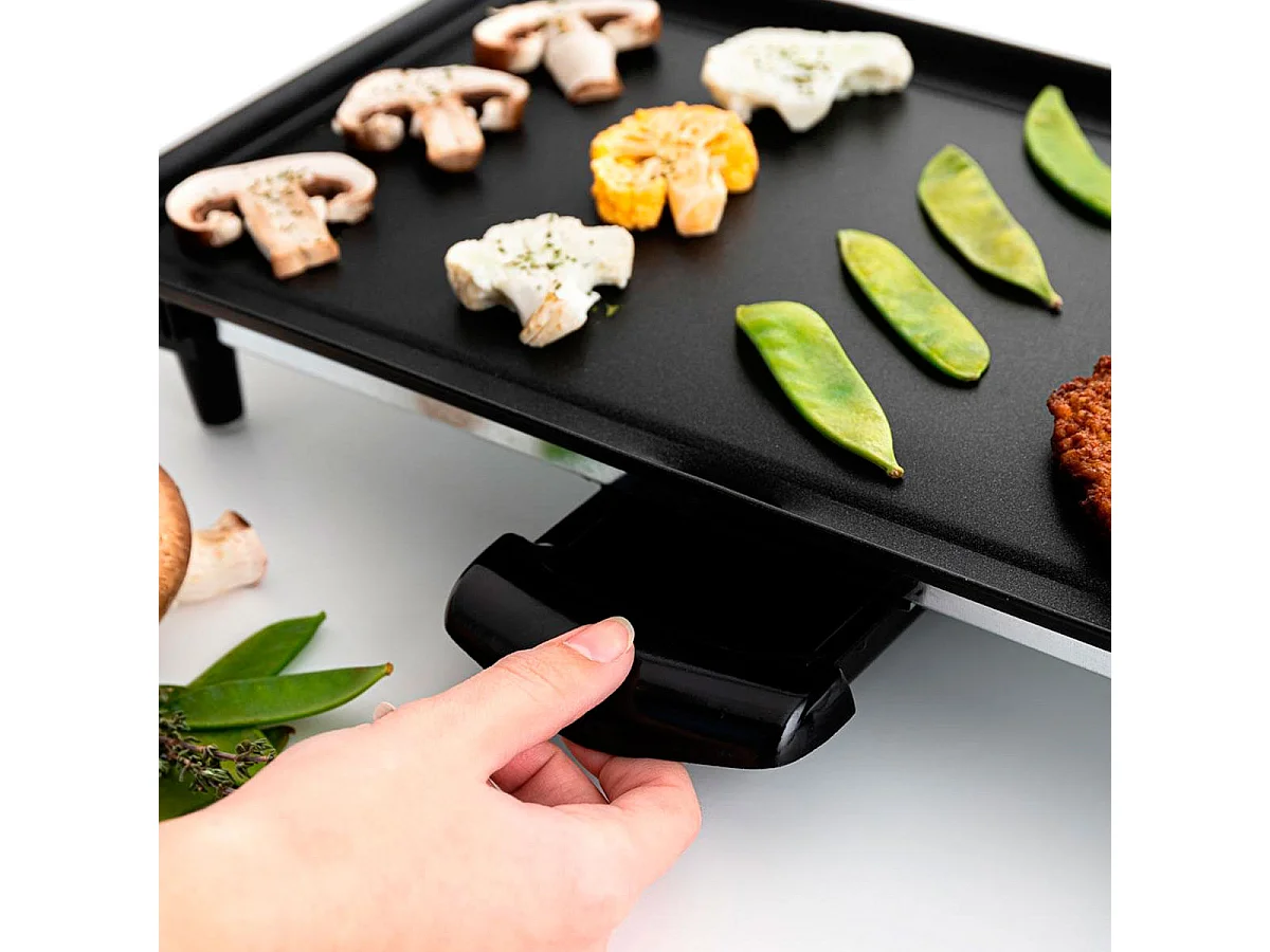 Plancha de asar Dcook 2000W antiadherente negro 14x52x24,5 cm