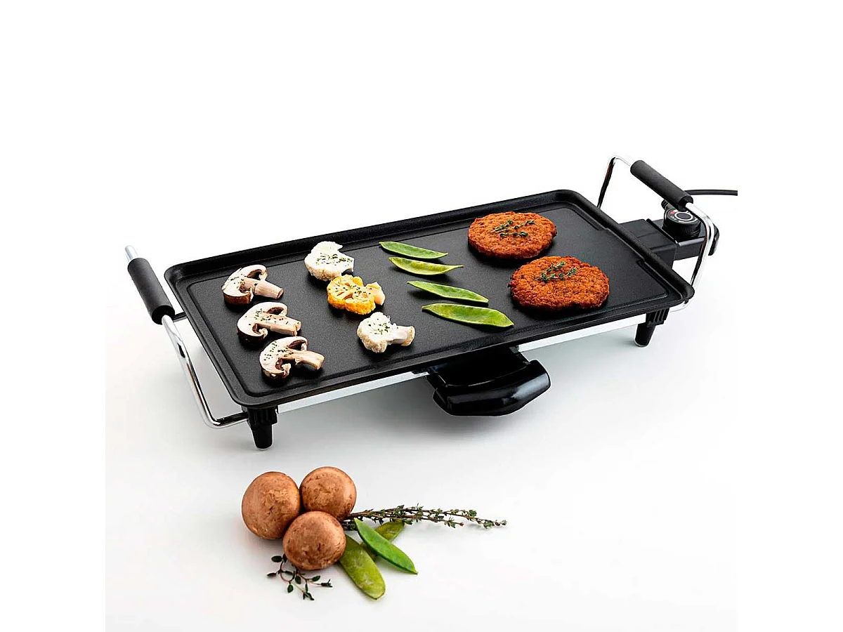 Plancha de asar Dcook 2000W antiadherente negro 14x52x24,5 cm