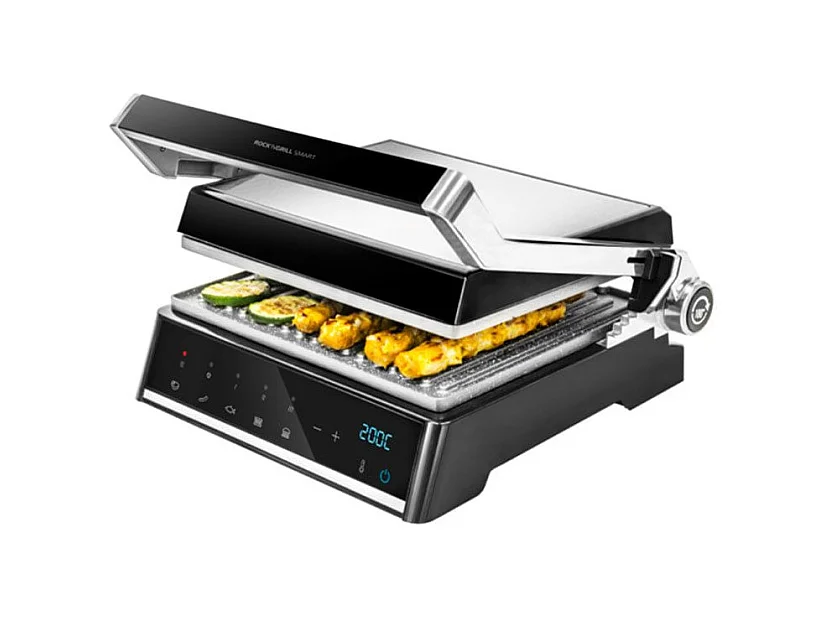 Parrilla eléctrica Cecotec Rock'nGrill Smart 2000W panel táctil inox/negro
