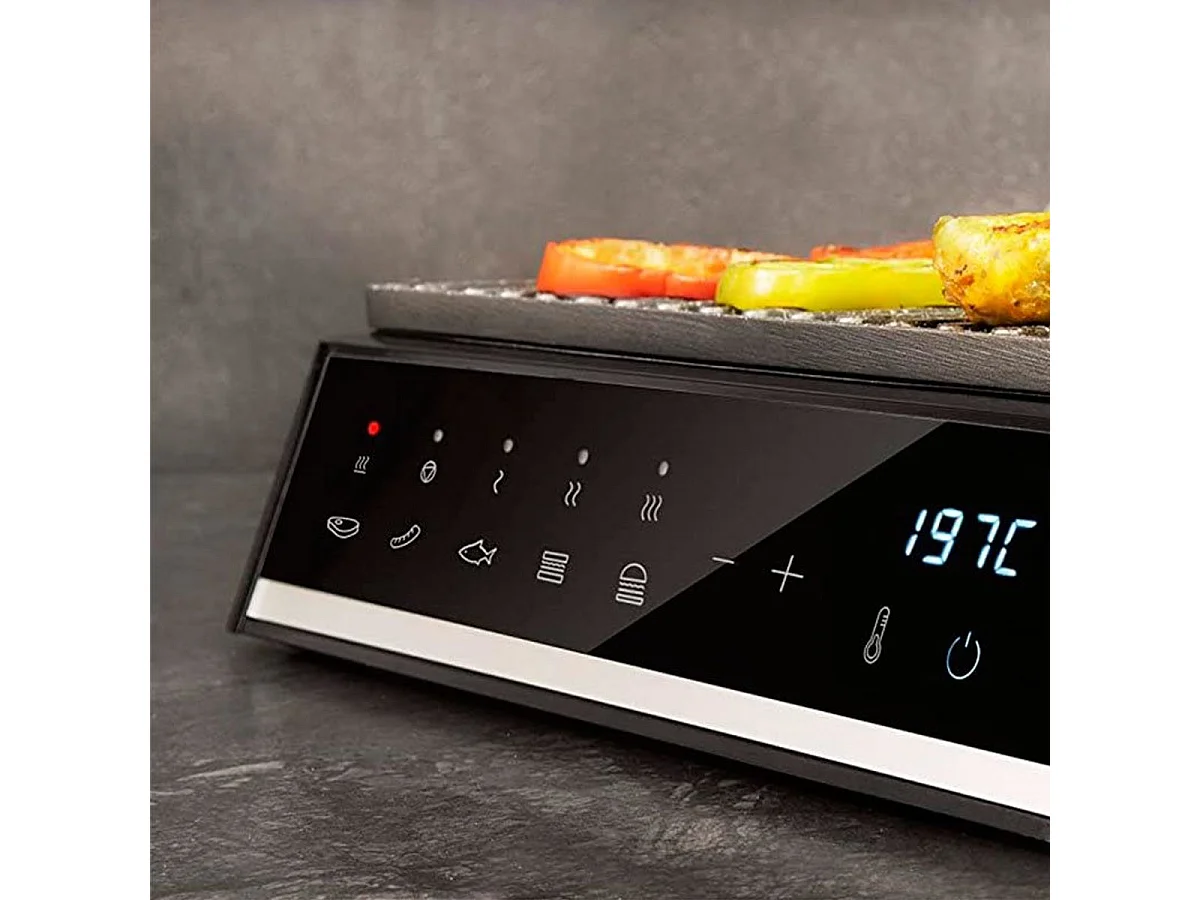 Parrilla eléctrica Cecotec Rock'nGrill Smart 2000W panel táctil inox/negro
