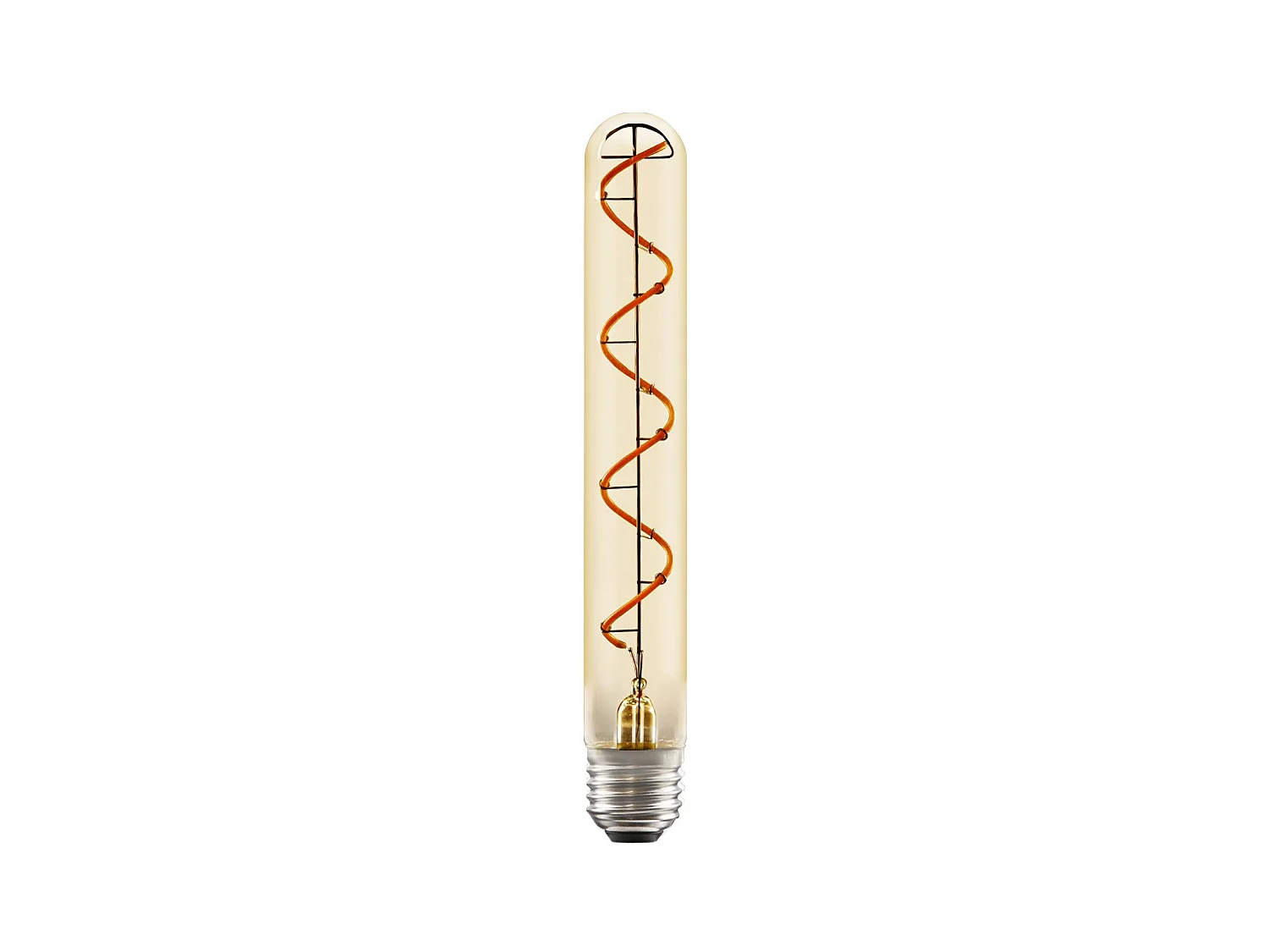 Bombilla LED Edison tubular Nettlife E27 de 4 W, estilo vintage, tubo dorado de 225 mm, filamento espiral blanco cálido, no regulable