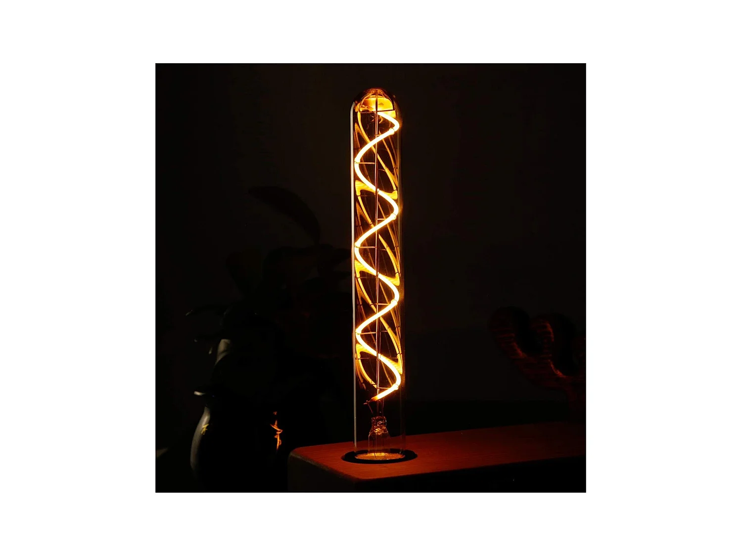 Bombilla LED Edison tubular Nettlife E27 de 4 W, estilo vintage, tubo dorado de 225 mm, filamento espiral blanco cálido, no regulable