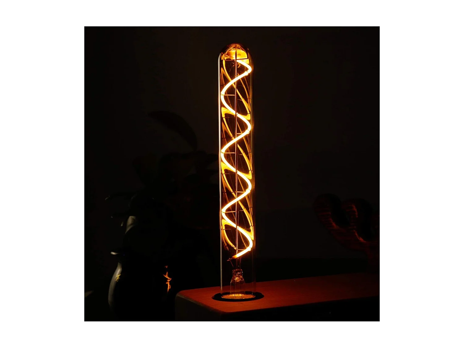 Nettlife E27 4W buisvormige Edison LED-lamp, vintage stijl, 225 mm gouden buis, warmwitte spiraalgloeidraad, niet dimbaar