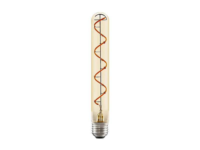 Bombilla LED Edison tubular Nettlife E27 de 4 W, estilo vintage, tubo dorado de 225 mm, filamento espiral blanco cálido, no regulable