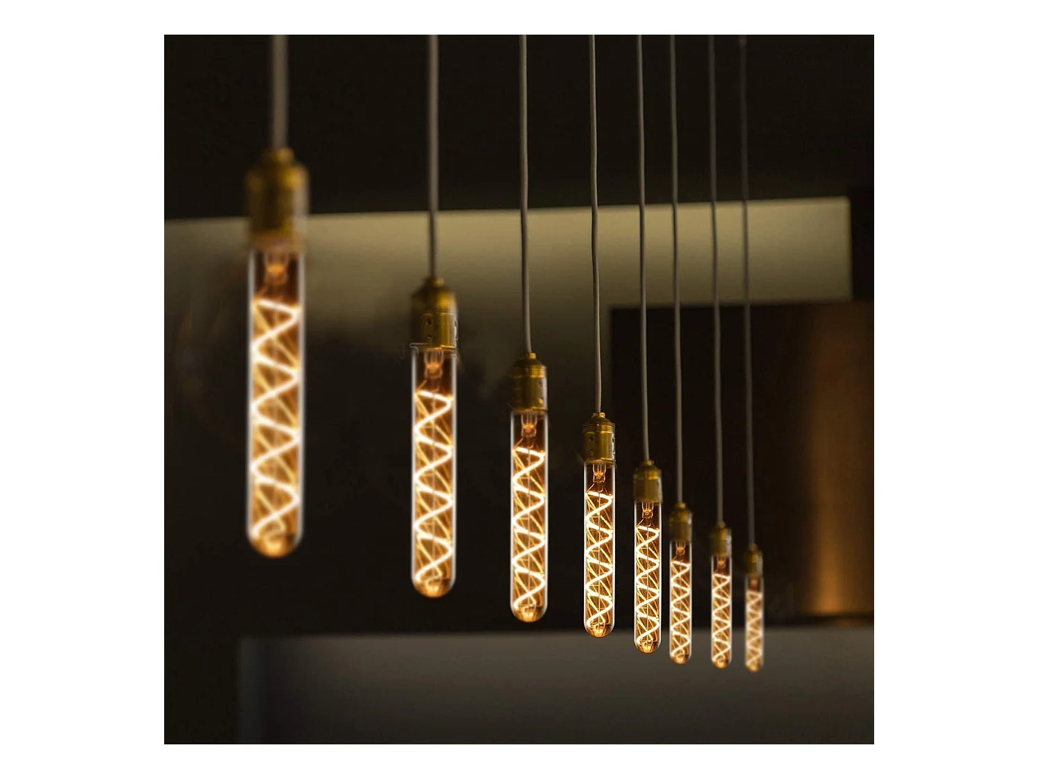 Nettlife E27 4W buisvormige Edison LED-lamp, 185 mm vintage buisvormige gloeilamp, warmwitte spiraalgloeidraad