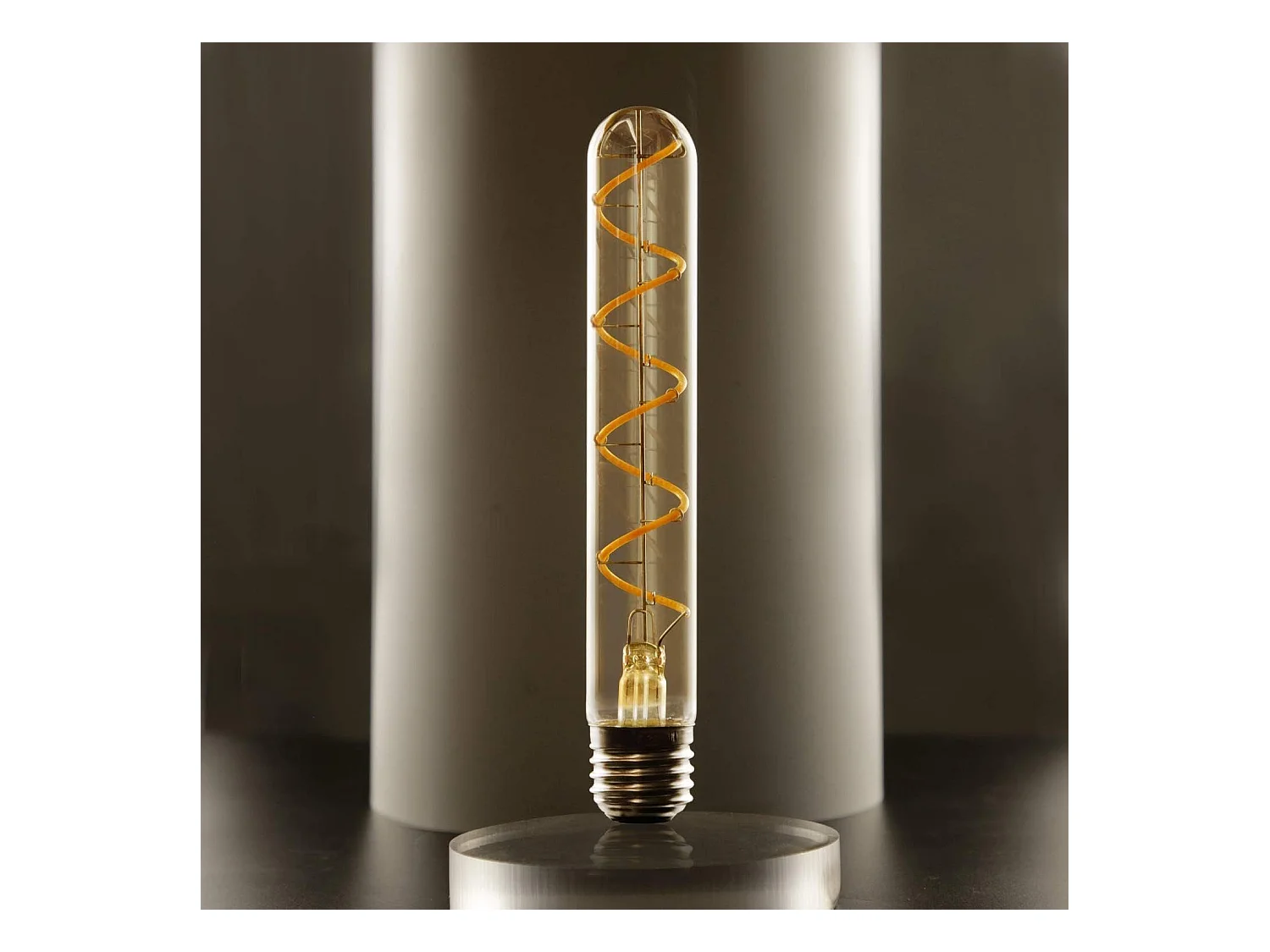 Nettlife E27 4W buisvormige Edison LED-lamp, 185 mm vintage buisvormige gloeilamp, warmwitte spiraalgloeidraad