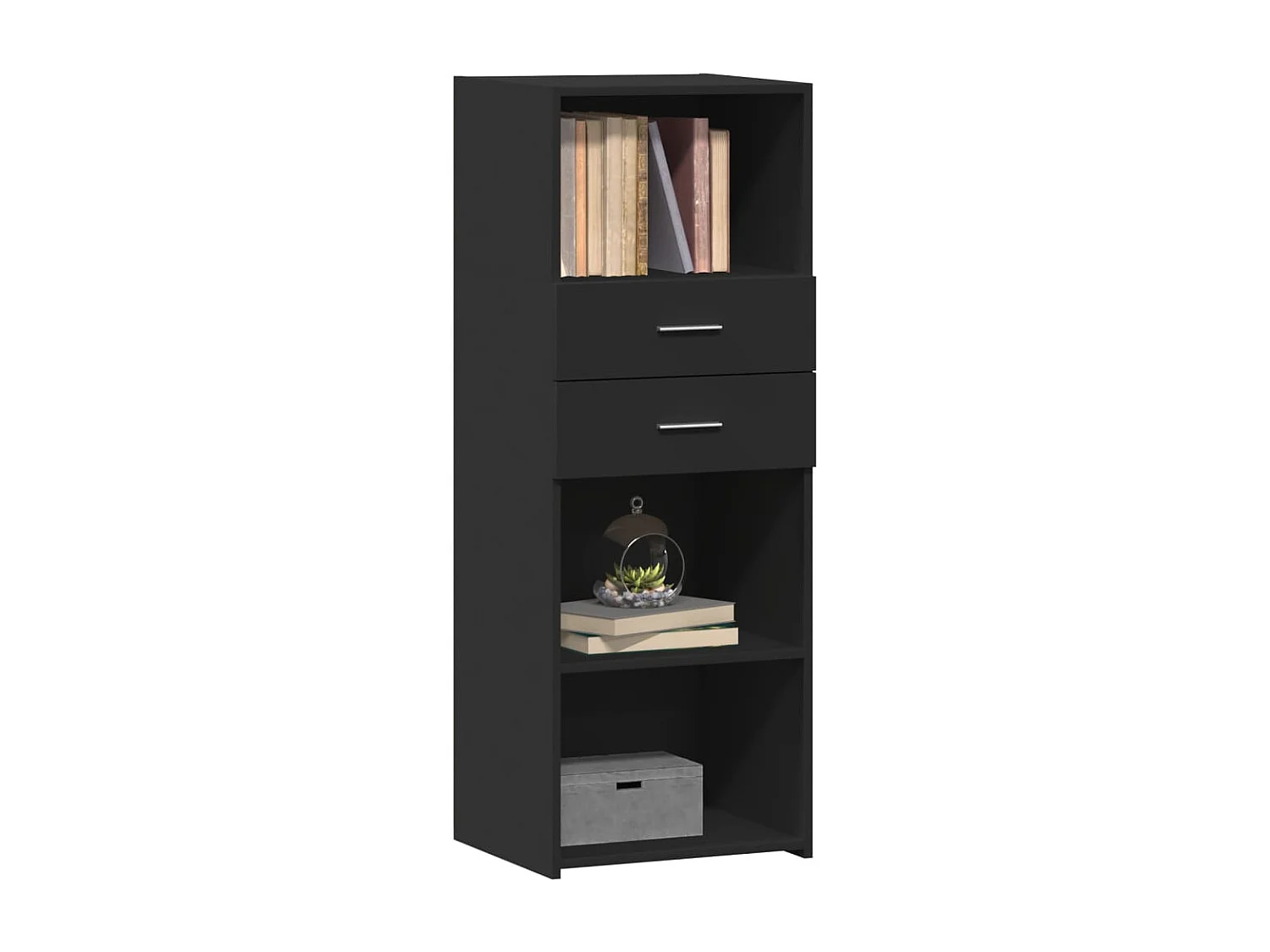 Buffet | Bahut | Meuble de rangement haut noir 45x42,5x124 cm bois d'ingénierie