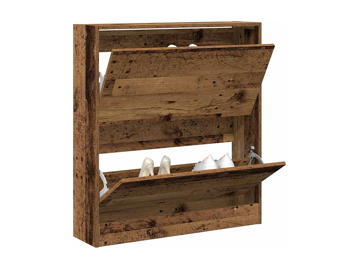 Credenza | Mobile | Armadio per Scarpe con Cassetto Flip in Legno Antico 80x21x87,5 cm