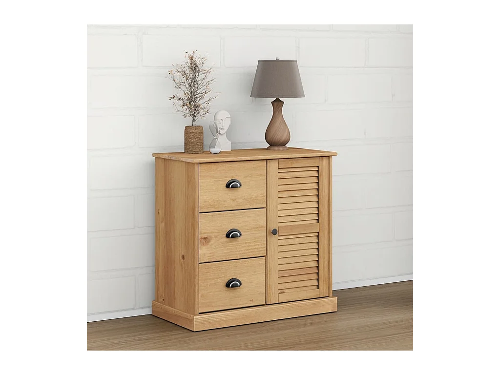 Buffet | Commode à tiroir | Meuble de rangement avec tiroirs VIGO 78x40x75 cm bois massif de pin